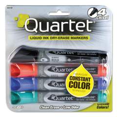 Quartet EnduraGlide Dry Erase Marker, Broad Chisel Tip, Assorted Colors, 4/Set (5001M)