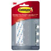 Command Cord Clip, Round, with Adhesive, 0.75"w, Clear, 4/Pack (17017CLRES)