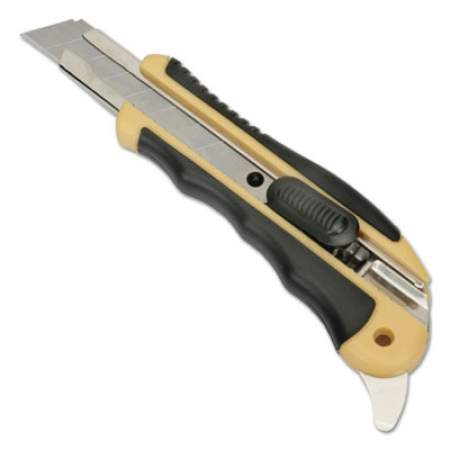AbilityOne 5110016215252, SKILCRAFT Snap-Off Utility Knife w/Cushion Grip Handle, 18mm, Yellow/Black
