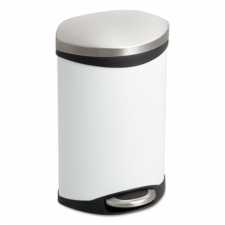 Step-On Medical Receptacle, 3 gal, Steel, White (9901WH)
