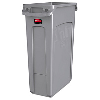 Slim Jim with Venting Channels, 23 gal, Plastic, Gray (354060GY)
