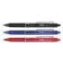 Pilot FriXion Clicker Erasable Gel Pen, Retractable, Fine 0.7 mm, Three Assorted Business Ink and Barrel Colors, 3/Pack (31467)