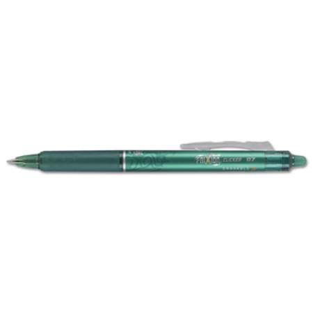 Pilot FriXion Clicker Erasable Gel Pen, Retractable, Fine 0.7 mm, Green Ink, Green Barrel, Dozen (31476)