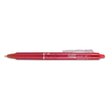 Pilot FriXion Clicker Erasable Gel Pen, Retractable, Fine 0.7 mm, Red Ink, Red Barrel (31452)