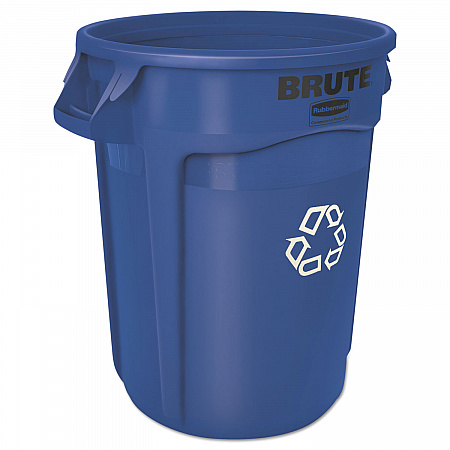 Brute Recycling Container, 32 gal, Polyethylene,  Blue (263273BE)