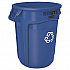 Brute Recycling Container, 32 gal, Polyethylene,  Blue (263273BE)