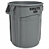 Vented Round Brute Container, 20 gal, Plastic, Gray (262000GRA)