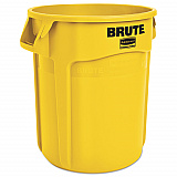 Vented Round Brute Container, 20 gal, Plastic, Yellow (2620YEL)