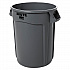 Vented Round Brute Container, 32 gal, Plastic, Gray (263200GY)