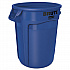Vented Round Brute Container, 32 gal, Plastic, Blue (2632BLU)