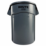 Vented Round Brute Container, 44 gal., Plastic, Gray (264360GY)