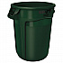 Vented Round Brute Container, 32 gal, Plastic, Dark Green (2632DGR)
