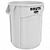 Vented Round Brute Container, 20 gal, Plastic, White (2620WHI)