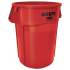 Rubbermaid Commercial Brute Vented Trash Receptacle, Round, 44 gal, Red (264360REDEA)