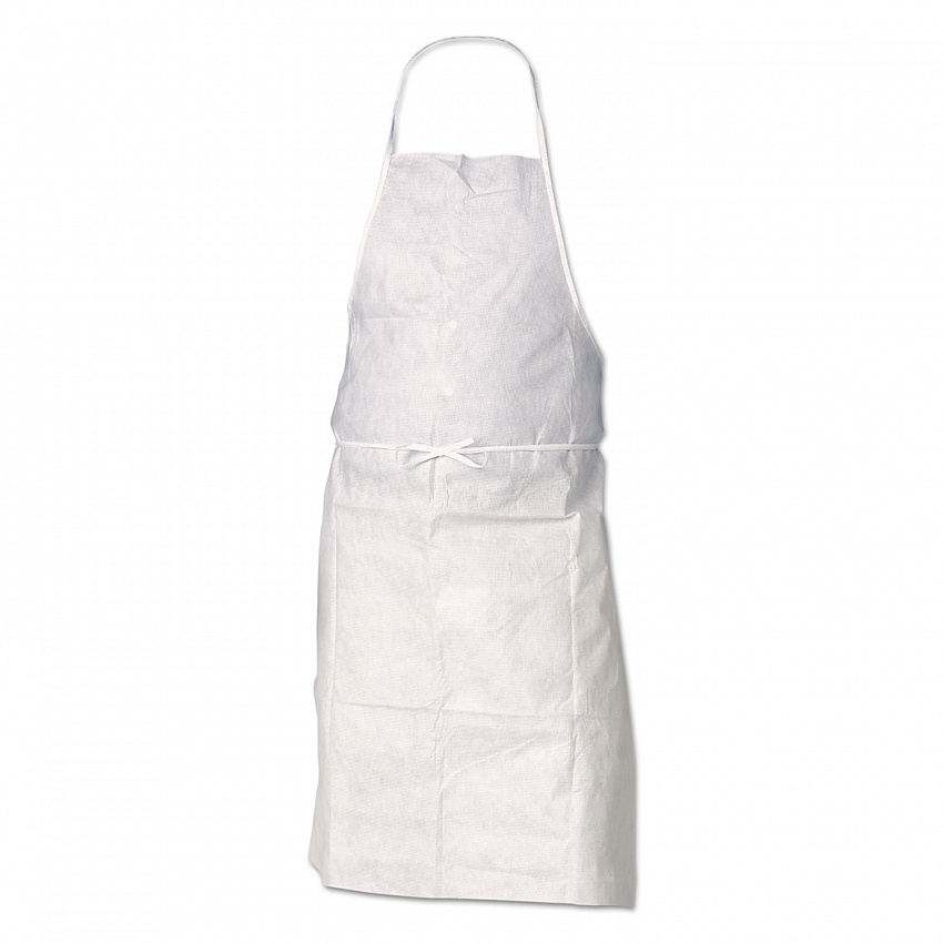 A20 Breathable Particle Protectioin Apron 36550, MICROFORCE Barrier SMS Fabric,  One Size Fits Most, White (36550)