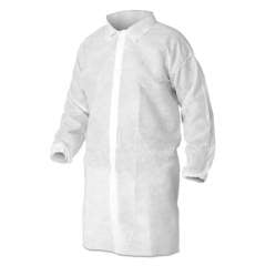 KleenGuard A10 Light Duty Lab Coats, X-Large, White, 50/carton (40104)