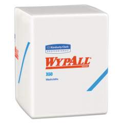 WypAll X60 Cloths, 1/4 Fold, 12 1/2 x 10, White, 70/Pack, 8 Packs/Carton (41083)