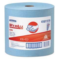 WypAll X70 Cloths, Jumbo Roll, 12 1/2 x 13 2/5, Blue, 870/Roll (41611)