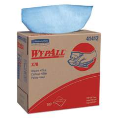 WypAll X70 Cloths, POP-UP Box, 9 1/10 x 16 4/5, Blue, 100/Box, 10 Boxes/Carton (41412)