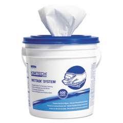Kimtech Wipers for WETTASK System, Bleach, Disinfectants and Sanitizers, 12 x 12.5, 60/Roll, 5 Rolls and 1 Bucket/Carton (06001)