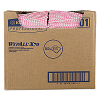 X70 Foodservice Towels, 1-Ply, 12.5 x 23.2, Red, 300/Carton (06354)