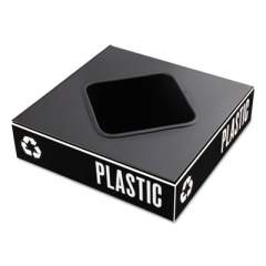 Safco Public Square Recycling Container Lid, Square Opening, 15.25 x 15.25 x 2, Black (2989BL)