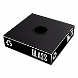 Public Square Recycling Container Lid, Circular Opening, 15.25w x 15.25d x 2h, Black (2988BL)