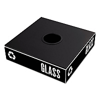 Public Square Recycling Container Lid, Circular Opening, 15.25w x 15.25d x 2h, Black (2988BL)