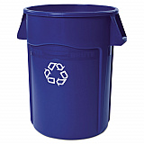 Brute Recycling Container, 44 gal, Polyethylene, Blue (264307BLU)