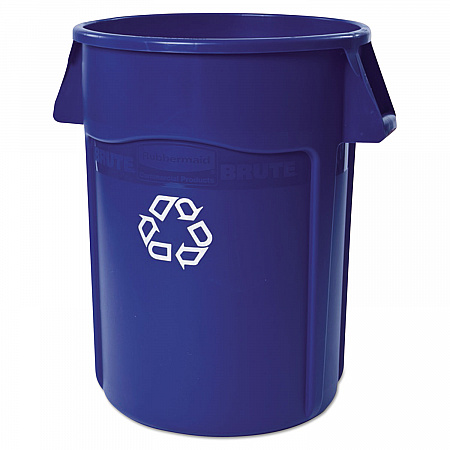 Brute Recycling Container, 44 gal, Polyethylene, Blue (264307BLU)