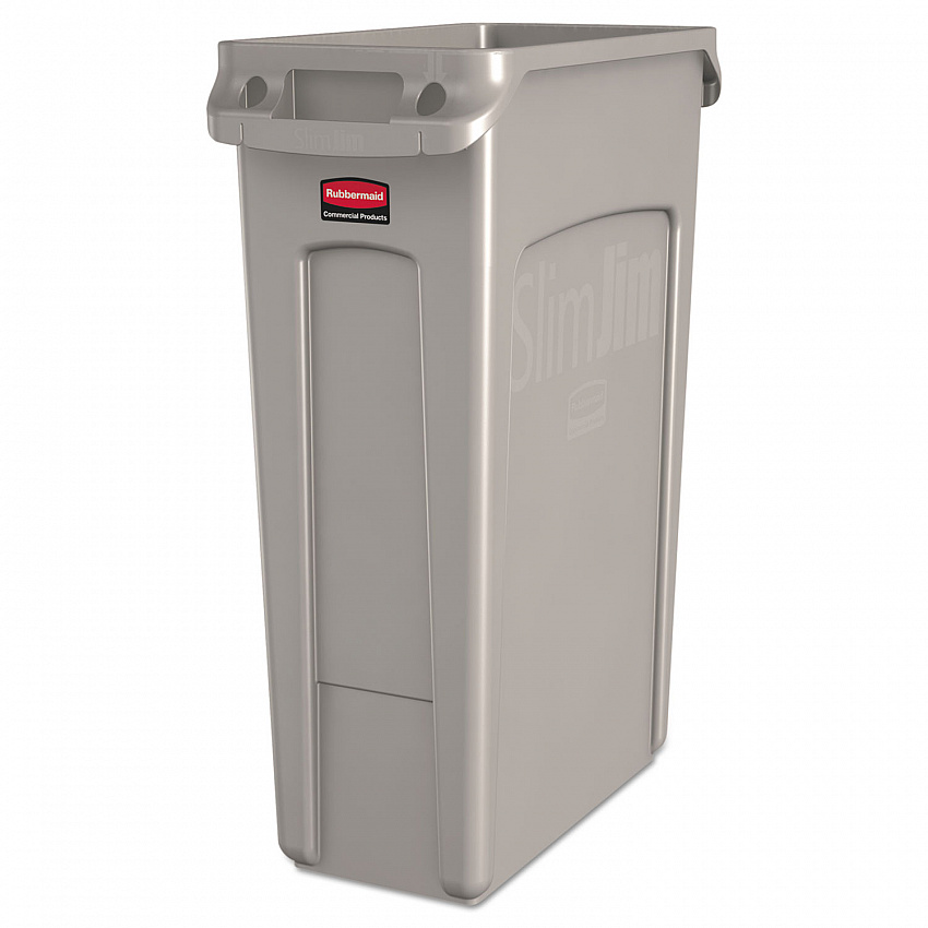Slim Jim with Venting Channels, 23 gal, Plastic, Beige (354060BG)