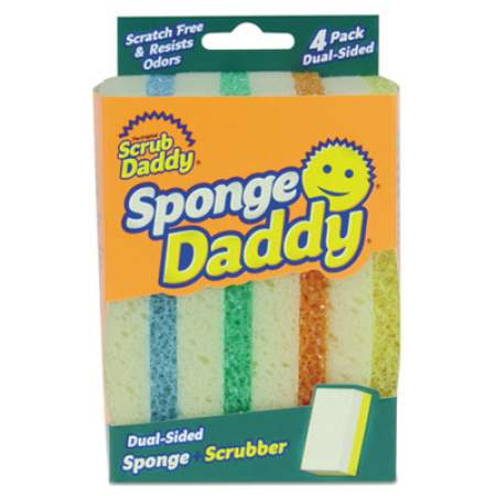 Scrub Daddy Sponge Daddy Dual-Sided Sponge, 3 3/8 X 5.563 X 2 5/8, Assorted,4/pk,20pk/ctn (SPDDY4CT)