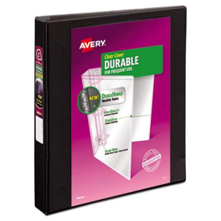 Avery Durable View Binder with DuraHinge and Slant Rings, 3 Rings, 1" Capacity, 11 x 8.5, Black (17011)