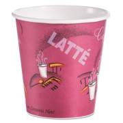 Dart Solo Paper Hot Drink Cups in Bistro Design, 10 oz, Maroon, 1,000/Carton (510SI)