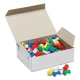 AbilityOne 7510012073978 SKILCRAFT Color Push Pins, Plastic, Assorted, 3/8", 100/Box