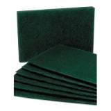 AbilityOne 7920007535242, SKILCRAFT, Light Cleaning Scouring Pad, 6 x 9.25, Green, 10/Pack