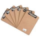 Universal Hardboard Clipboard with Low-Profile Clip, 1/2" Capacity, 6 x 9, Brown, 6/Pk (05561)