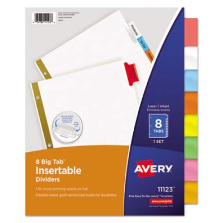 Avery Insertable Big Tab Dividers, 8-Tab, Letter (11123)