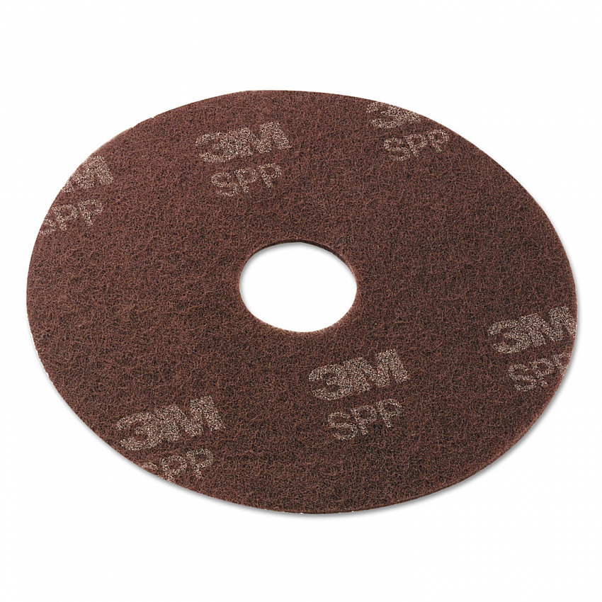 Surface Prep Floor Pads, 16" Diameter, Brown, 10/Carton (SPP16)
