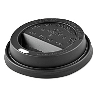 Traveler Sip Through Lids for ThermoGuard Hot Cups, Fits 12 oz to 24 oz Hot Cups, Plastic, Black, 1,200/Carton (TL1224TGB)