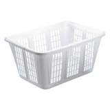 Rubbermaid Laundry Basket, 1.6 bushels, 10.88w x 22.5d x 16.5h, Plastic, White, 8/Carton (296585WHICT)