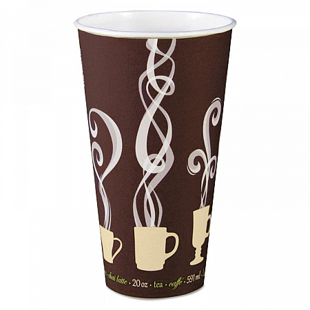 Thermoguard Insulated Paper Hot Cups, 20 oz, Steam Print Design, 600/Carton (DWTG20ST)