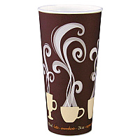 Thermoguard Insulated Paper Hot Cups, 24 oz, Steam Print Design, 600/Carton (DWTG24ST)