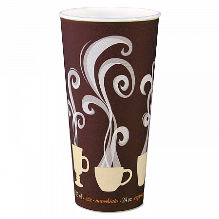 Thermoguard Insulated Paper Hot Cups, 24 oz, Steam Print Design, 600/Carton (DWTG24ST)