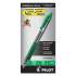 Pilot G2 Premium Gel Pen, Retractable, Fine 0.7 mm, Green Ink, Smoke Barrel, Dozen (31025)