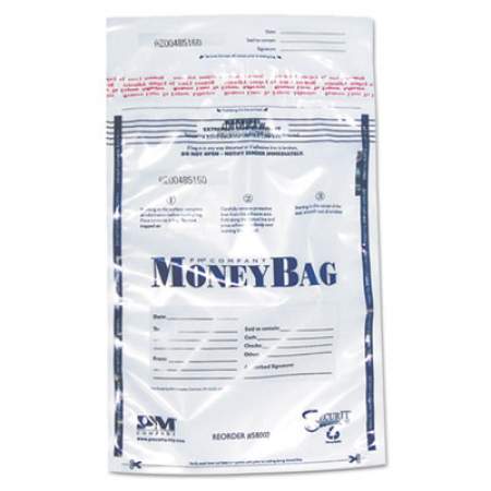 SecurIT Tamper-Evident Deposit Bag, Plastic, 9 x 12, Clear, 100/Pack (94190069)