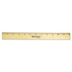 Westcott Wood Ruler with Single Metal Edge, Standard, 12" Long (05011)