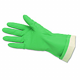 Flock-Lined Nitrile Gloves, One Size Fits Most, Green, 12 Pairs (5319E)