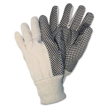 MCR Safety Dotted Canvas Gloves, One Size, White, 12 Pairs (8808)