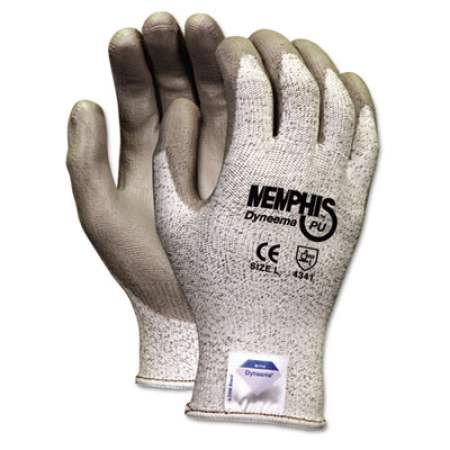 MCR Safety Memphis Dyneema Polyurethane Gloves, Large, White/Gray, Pair (9672L)